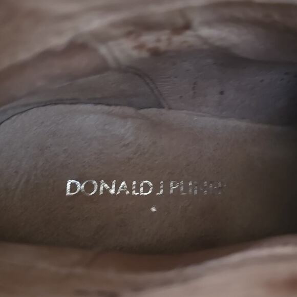 Black Suede Wedge Ankle Boots Size 8.5 Donald Pliner Chez Preppy Boho Gothic - Picture 6 of 11